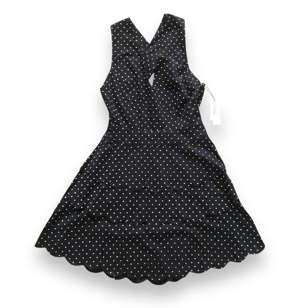 Marysia Resort San Onofre Polka Dot Mini Dress Black White NWT Size Medium